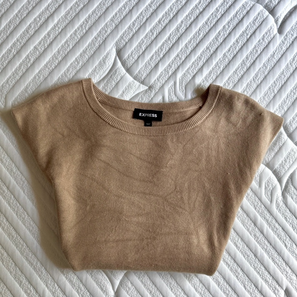 Express Camel Knit Top